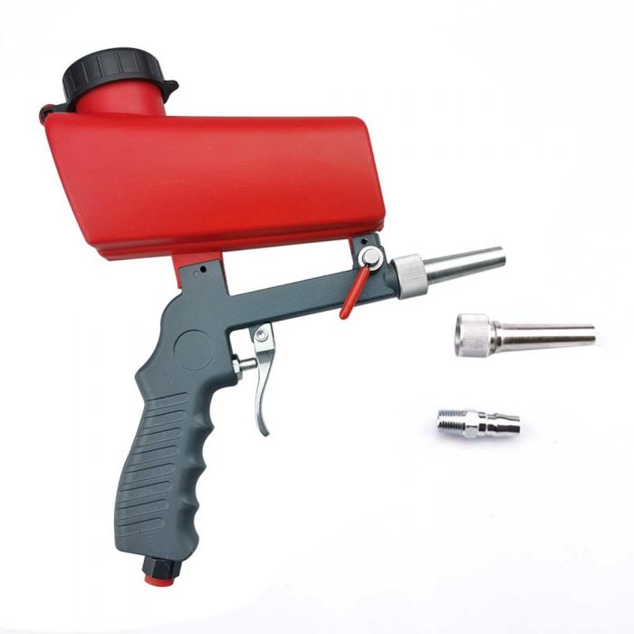 90psi Portable Gravity Pneumatic Sandblaster Gun Lightweight Aluminium Handheld Blasting Device Spray Gun 700cfm Power Tool