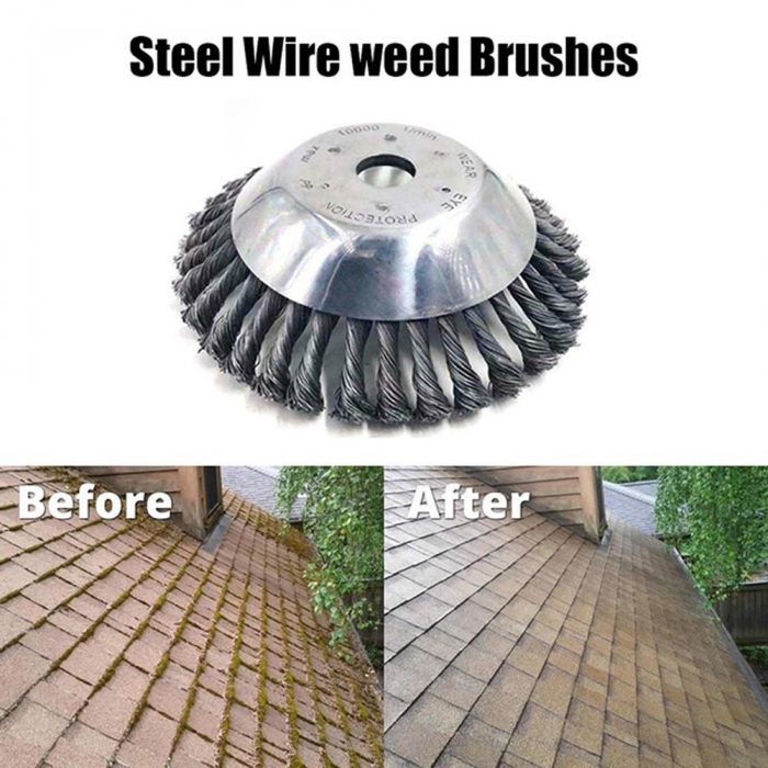 6/8inch Steel Wire Wheel Garden Weed Brush Lawn Mower Grass Eater Trimmer Brush Cutter Tool Garden Grass Trimmer Head Weed Brush