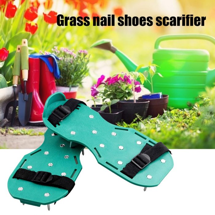 1 Pair Garden Lawn Aerator Shoes Gardening Walking Sandal Nail Shoes Garden Yard Grass Cultivator Scarification Nail Tool