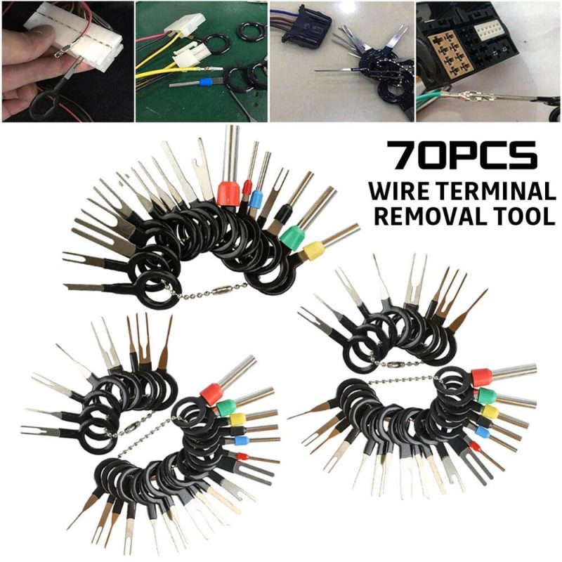 70pcs/set Car Terminal Removal Tools Car Electrical Wiring Crimp Connector Pin Extractor Kit Auto Car Repair Hand Tool Plug Key