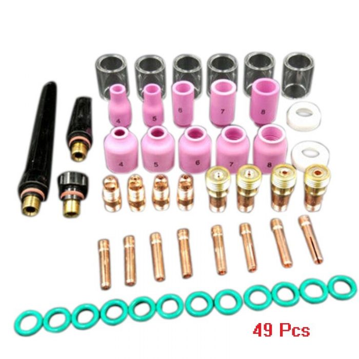 16/26/49/21 Pcs/Set Tig Welding Torch Nozzle Cup Tungsten Gas Lens WL20 Kit For TIG WP-17/18/26 Durable Welding Accessories