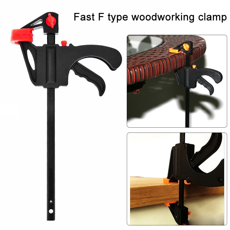 Spreader Work Bar Clamp F Clamp Gadget Tool DIY Hand Speed Squeeze Quick Ratchet Release Clip Kit 4 Inch Wood Working