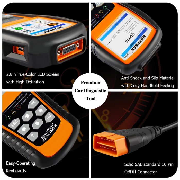 NEXPEAK NX501 OBD2 Automotive Scanner OBDII Code Reader Diagnostic Tool Check Engine Multi-languages Car Tools Full OBD2 Scanner