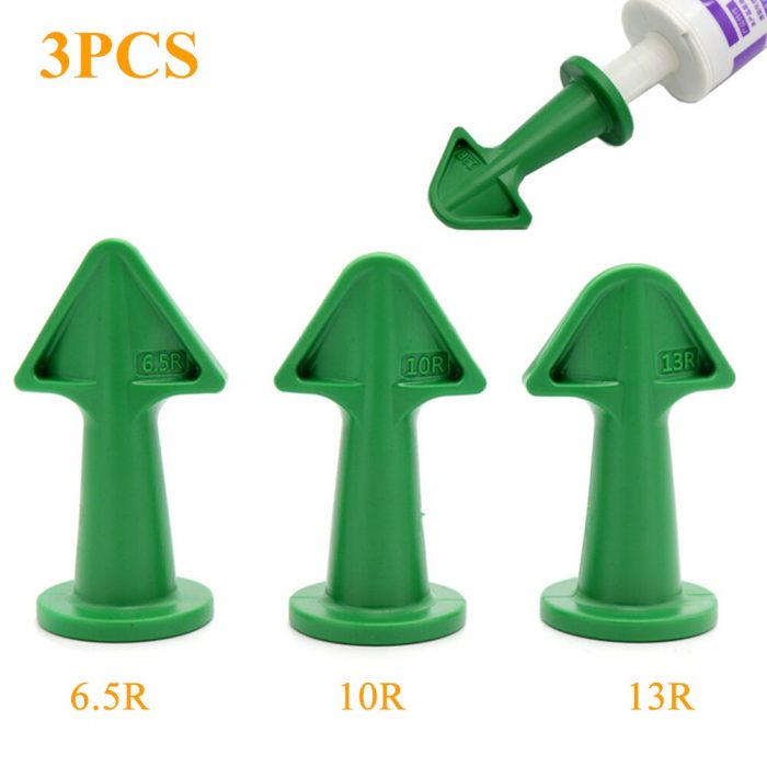 3PCs Caulk Nozzle Applicator Silicone Caulking Tools Sealant Finishing Grout Kit Smooth Scraper Floor Cleaning Tile Dirt Spatula