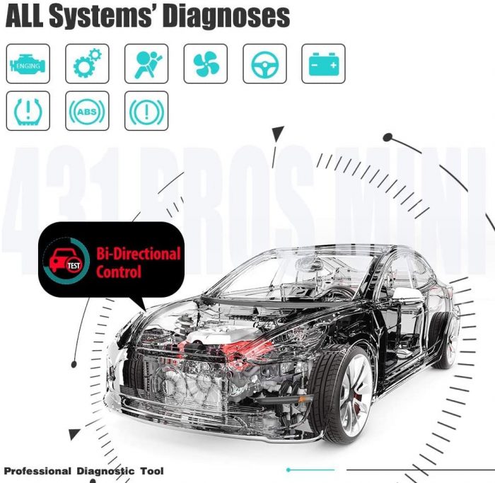 Launch X431 PROS Mini Automotive OBD2 Scanner Diagnostic Tool IMMO Injector ECU Coding TPMS ABS Bleeding Wifi Bluetooth Scanner