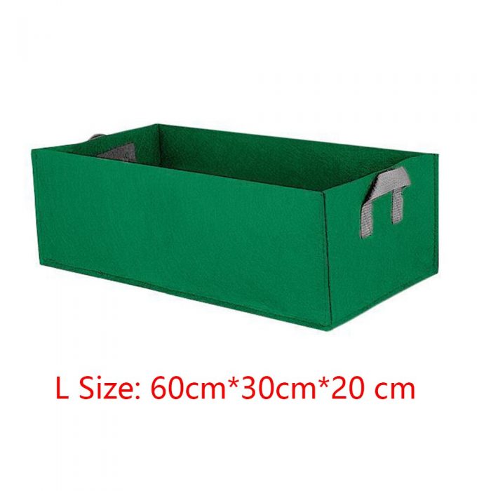 Square Vegetable Planter Bag Fabric Garden Floral Planting Bag With Handles Non-Woven Raised Garden Bed Indoor Garden Tools Q30