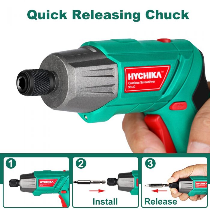 HYCHIKA Cordless Electric Screwdriver 3.6V 2.0Ah Rechargeable Power battery Screwdriver Twistable Handle LED Torch Power Tool