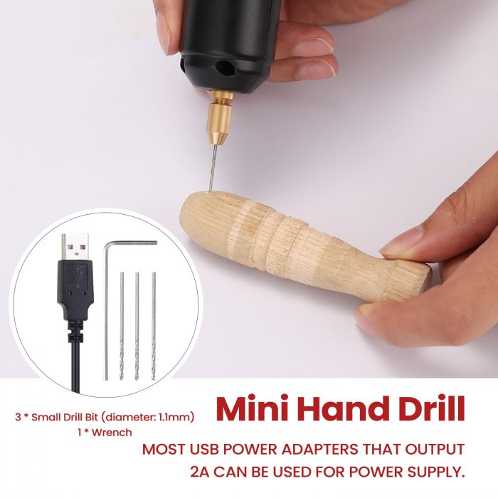 Mini Electric Drill Handheld for Pearl Epoxy Resin Jewelry Making Diy Wood Craft Tools with 5V USB Plug Jewelry Tools
