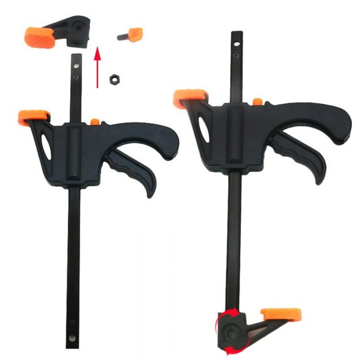 Spreader Work Bar Clamp F Clamp Gadget Tool DIY Hand Speed Squeeze Quick Ratchet Release Clip Kit 4 Inch Wood Working