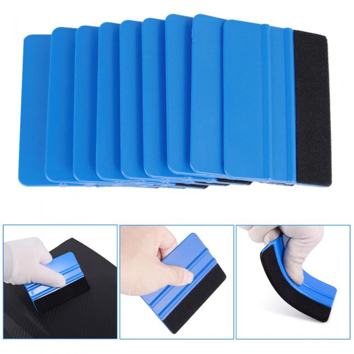 High Recommend 10Pcs Durable Blue Squeegee Felt Edge Scraper Car Decals Vinyl Wrapping & Tint Tools Wholesale Quick delivery CSV