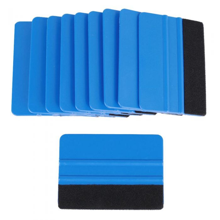 High Recommend 10Pcs Durable Blue Squeegee Felt Edge Scraper Car Decals Vinyl Wrapping & Tint Tools Wholesale Quick delivery CSV